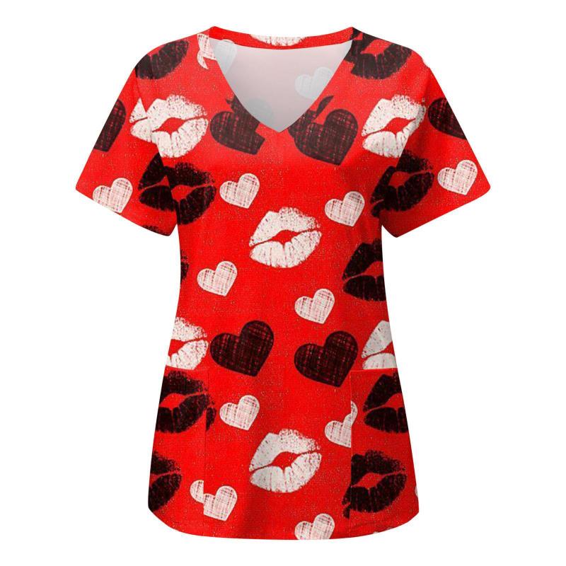 Dresses | Red Heart Print Frill Hem Stretch Dress  –  Womens Clothing Dresses