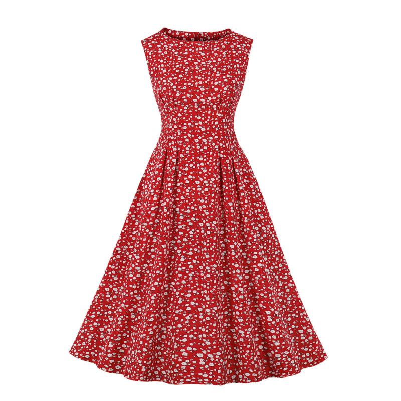 Dresses | Red Petite Ditsy Floral Print Frill Hem Dress  –  Womens Clothing Dresses