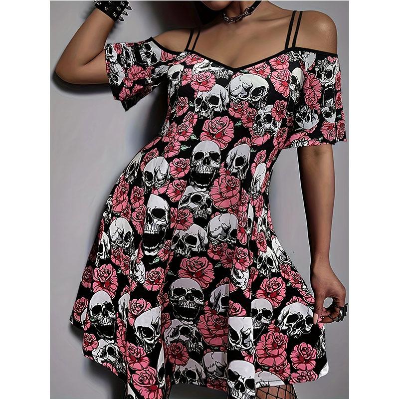 Dresses | Red Petite Floral Stretch Tea Skater Dress  –  Womens Clothing Dresses