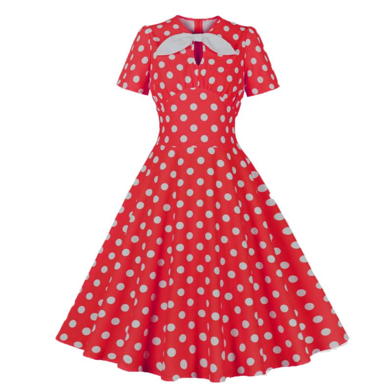 Dresses | Red Polka Dot Twist Front Midi Dress  –  Womens Clothing Dresses