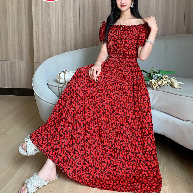 Dresses | Red Printed Jersey Tea Dress  –  Womens Clothing Dresses