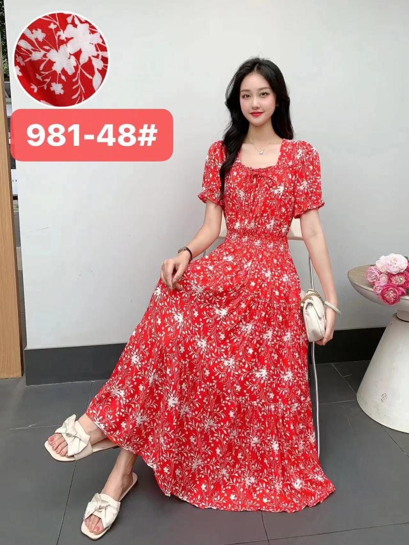 Dresses | Red Stretch Floral Print Fit & Flare Dress  –  Womens Clothing Dresses