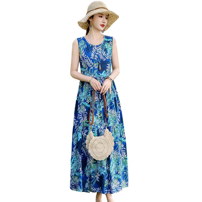 Dresses | Royal Blue Floral Print Fit & Flare Dress  –  Womens Clothing Dresses