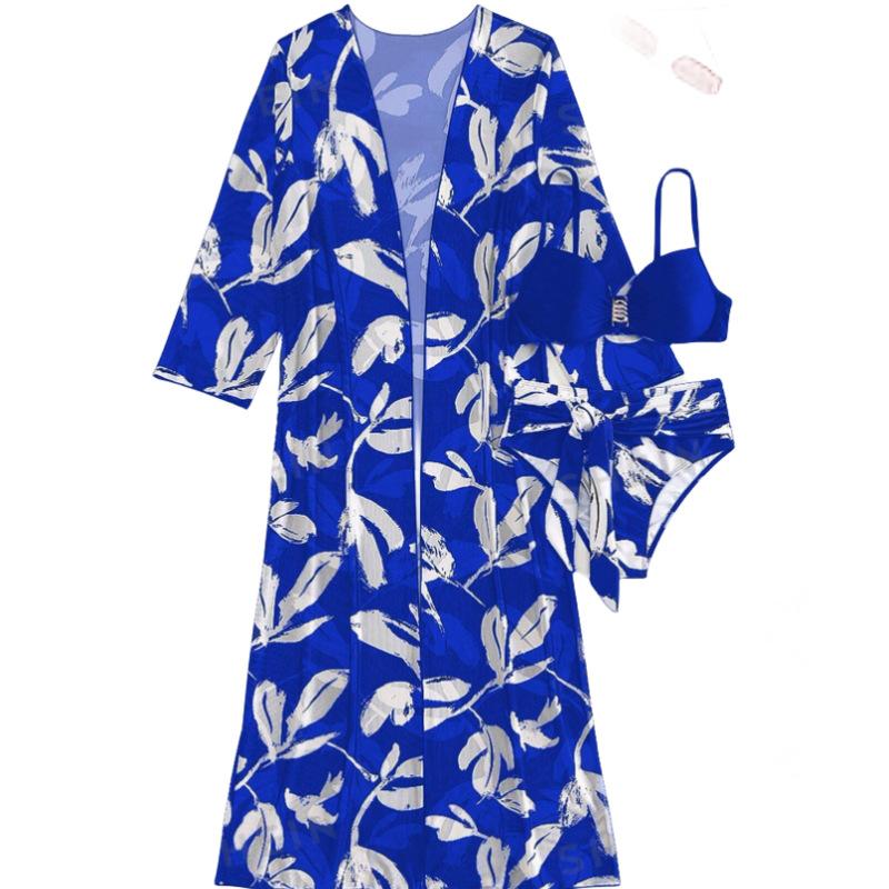 Dresses | Royal Blue Petite Leaf Print Twist Bodycon Midi Dress  –  Womens Clothing Dresses