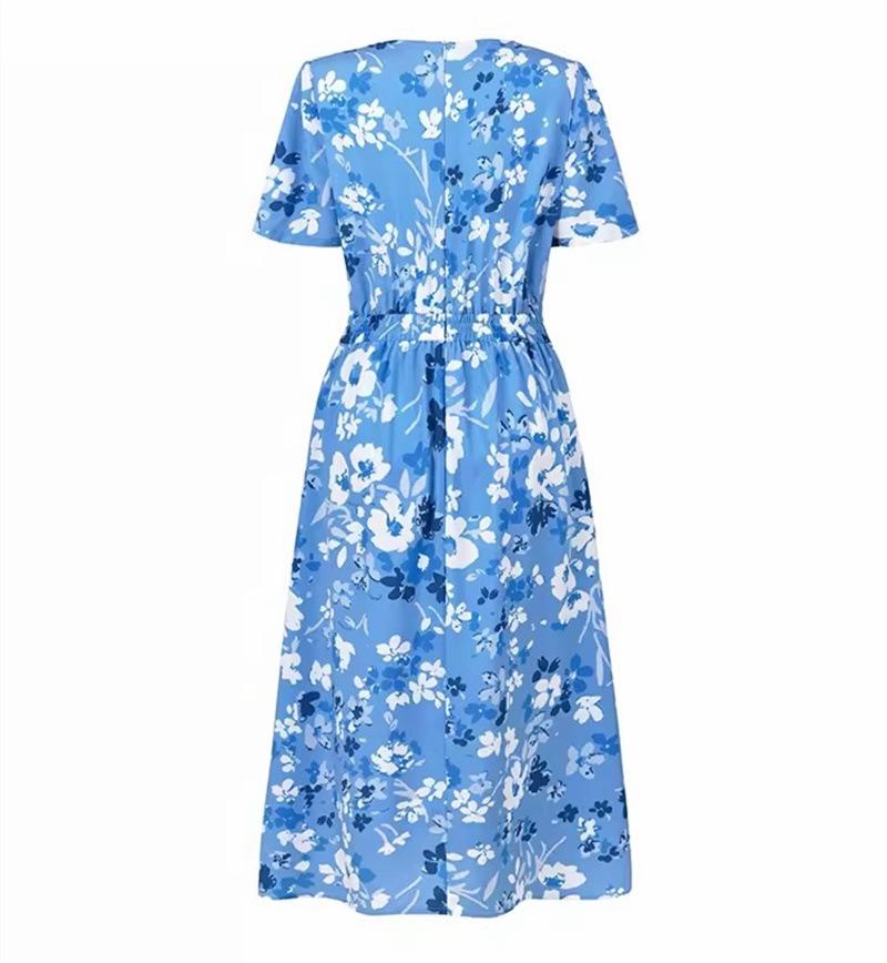 Dresses | Royal Blue Textured Floral Ruched Stretch Dress  –  Womens Clothing Dresses