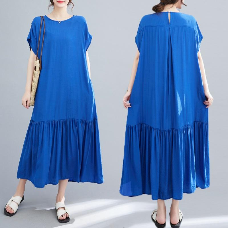 Dresses | Royal Blue Tiered Hem Jersey Midi Dress  –  Womens Clothing Dresses