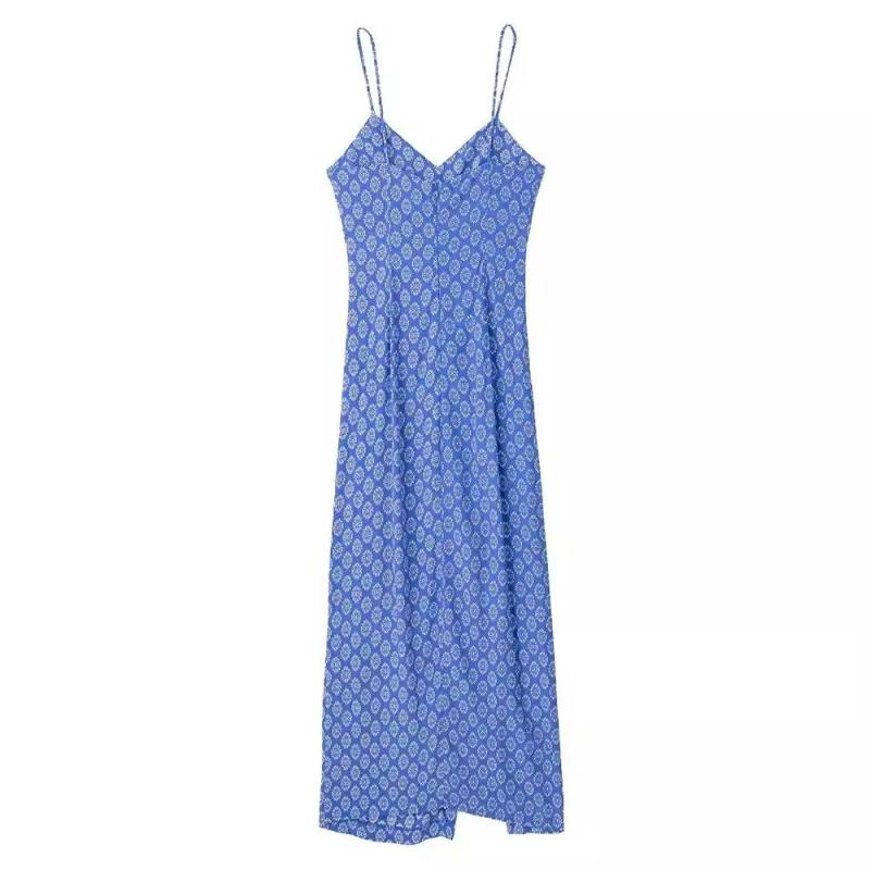 Dresses | Royal Blue Tile Print Midi Stretch Dress  –  Womens Clothing Dresses