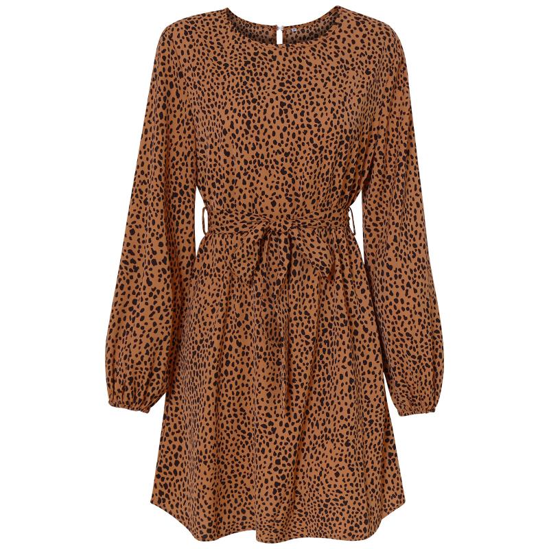 Dresses | Rust Animal Print Pintuck Smock Dress  –  Womens Clothing Dresses