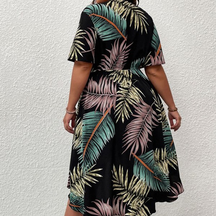 Dresses | Rust Tropical Puff Print Wrap Maxi Dress  –  Womens Clothing Dresses