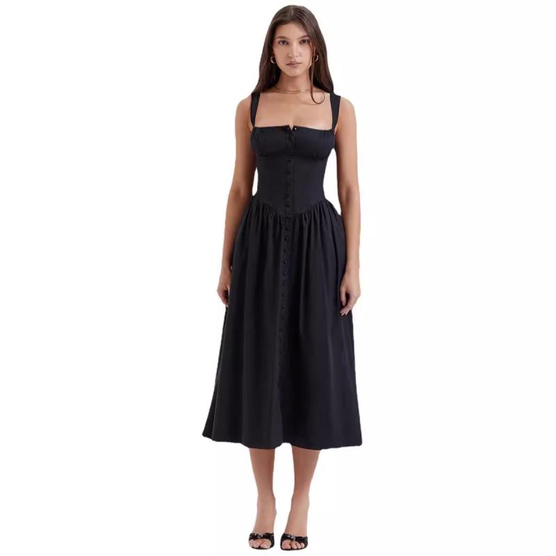 Dresses | Stone Petite Button Front Tiered Midi Dress  –  Womens Clothing Dresses