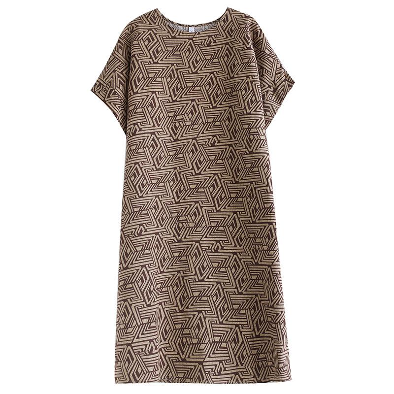 Dresses | Taupe Geometric Print Pocket Shift Dress  –  Womens Clothing Dresses