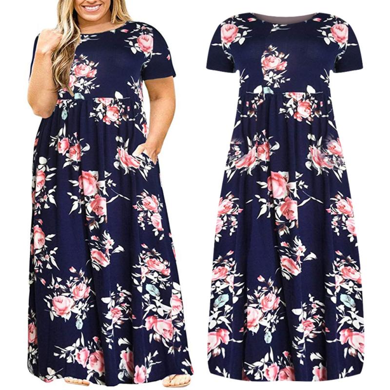 Dresses | Teal Floral Print Shirred Waist Maxi Dress  –  Womens Clothing Dresses