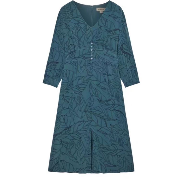 Dresses | Teal Leaf Print Cocoon Stretch Dress  –  Womens Clothing Dresses