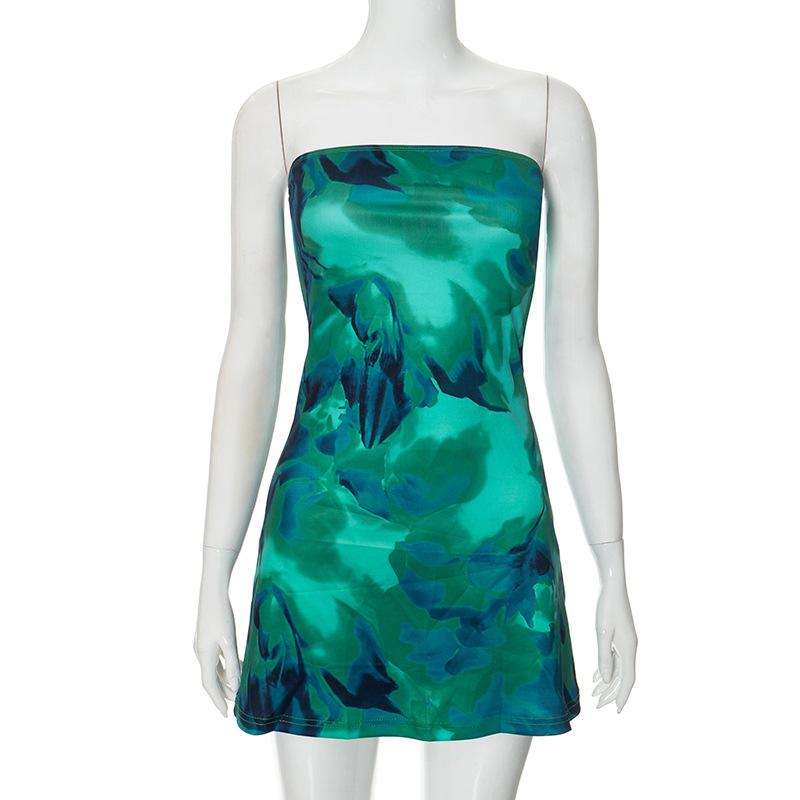 Dresses | Turquoise Petite Abstract Print Seam Detail Dress  –  Womens Clothing Dresses