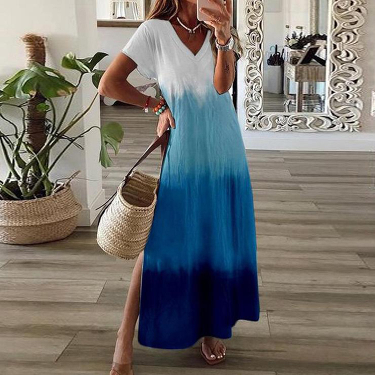 Dresses | Turquoise Sleeveless Ombre Midi Dress  –  Womens Clothing Dresses