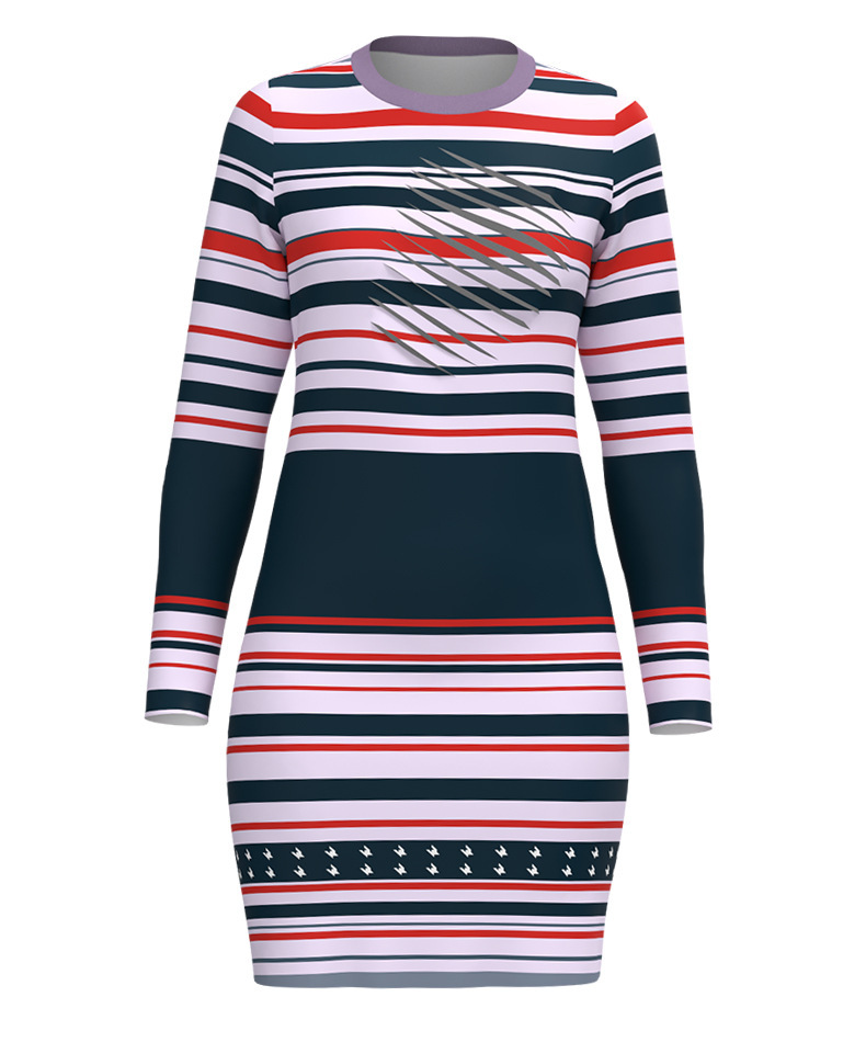 Dresses | Wine Striped High Neck Knit Bodycon Midi Dress  –  Womens Clothing Dresses