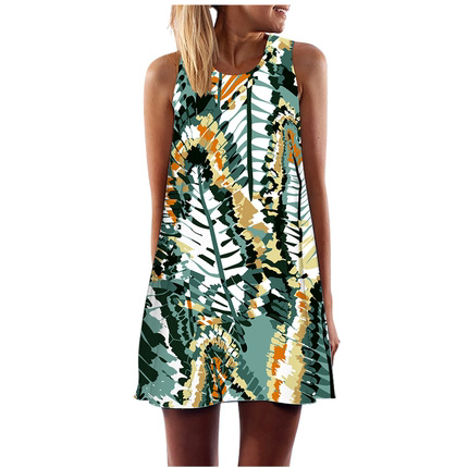 Dresses | Yellow Sleeveless Cotton Abstract Print Dress  –  Womens Clothing Dresses