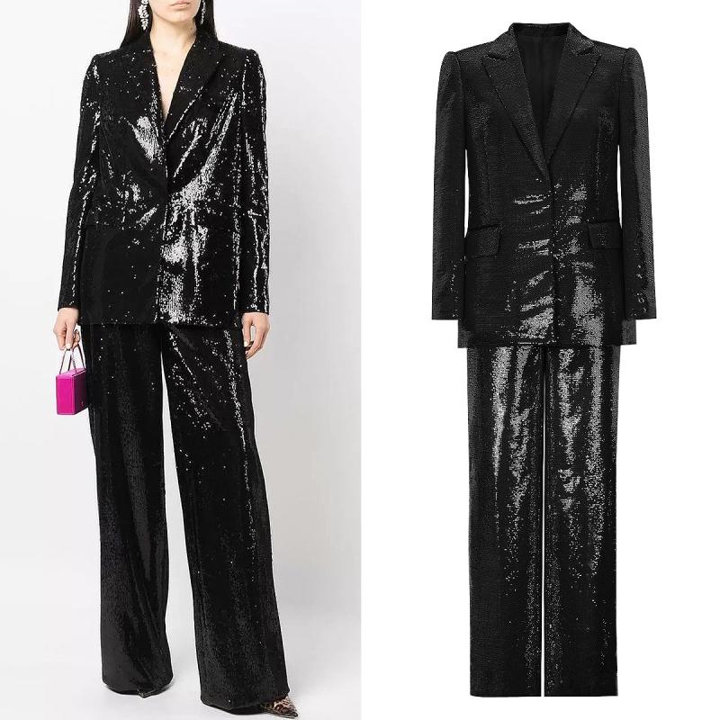 Jackets | Black Sequin Shawl Collar Blazer  –  Womens Clothing Black