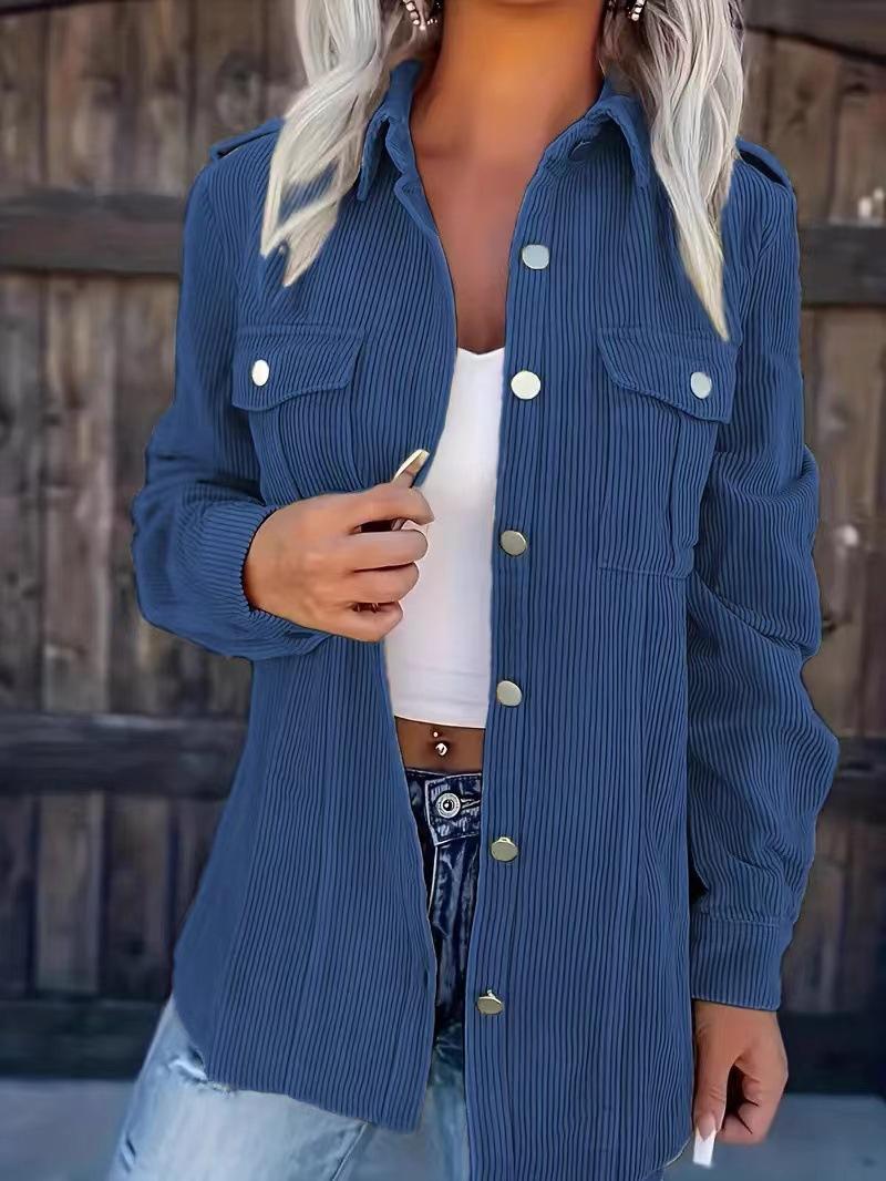 Jackets | Blue Textured Tie Waist Shirt Jacket  –  Womens Clothing Blue