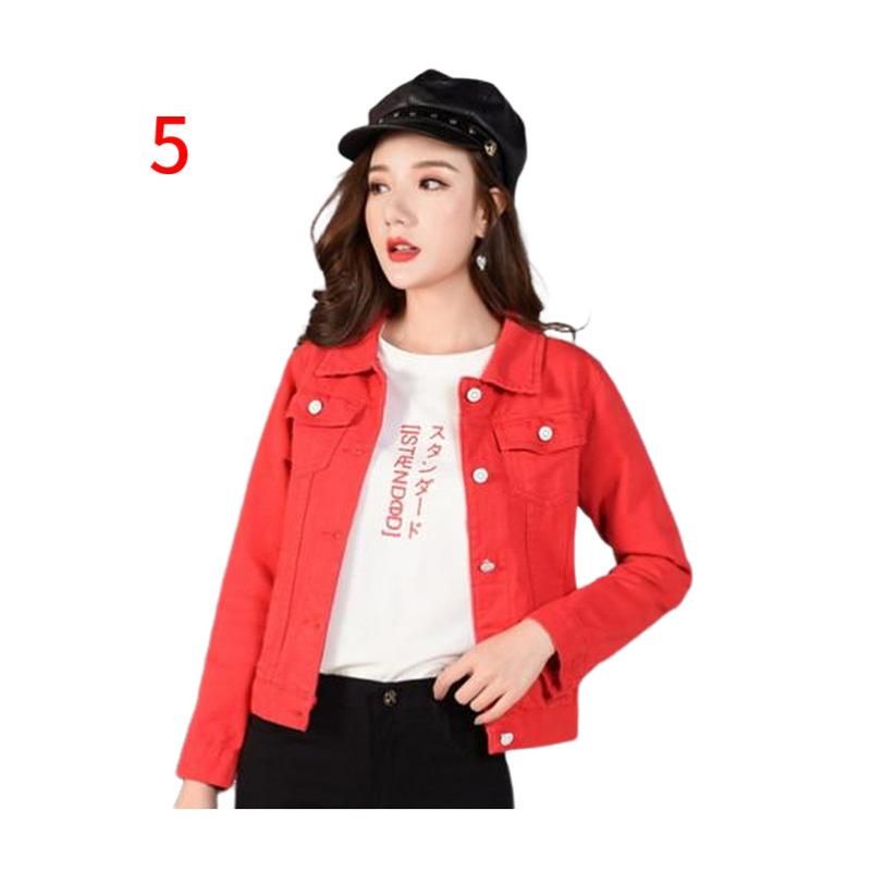 Jackets | Red Classic Cotton Denim Jacket  –  Womens Clothing Jackets