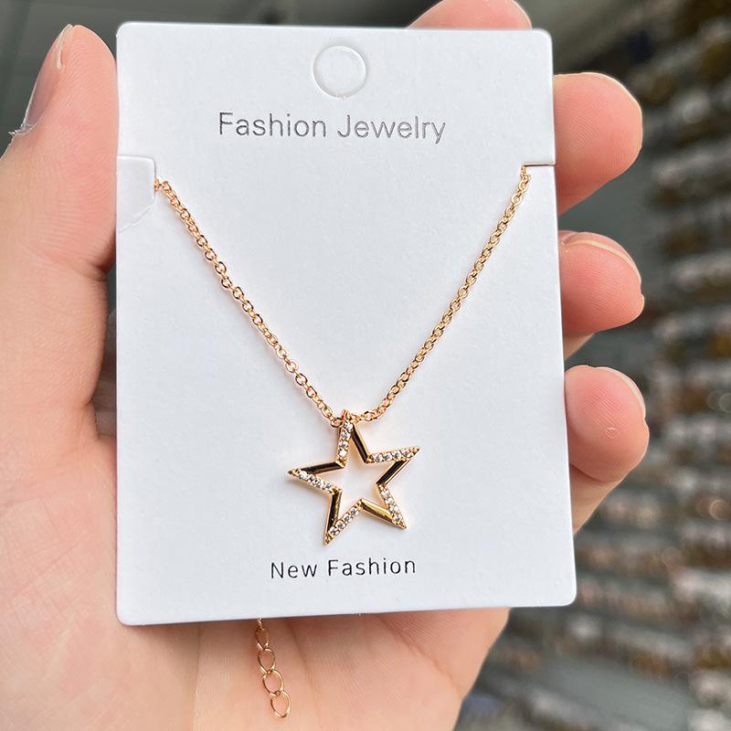 Jewellery | Gold Cubic Zirconia Star Necklace  –  Womens Accessories Gold