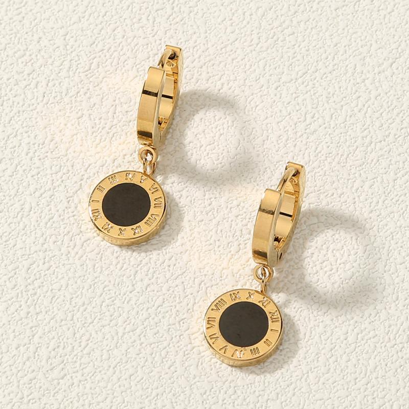 Jewellery | Gold Gold Clock Drop Earrings  –  Womens Accessories Gold