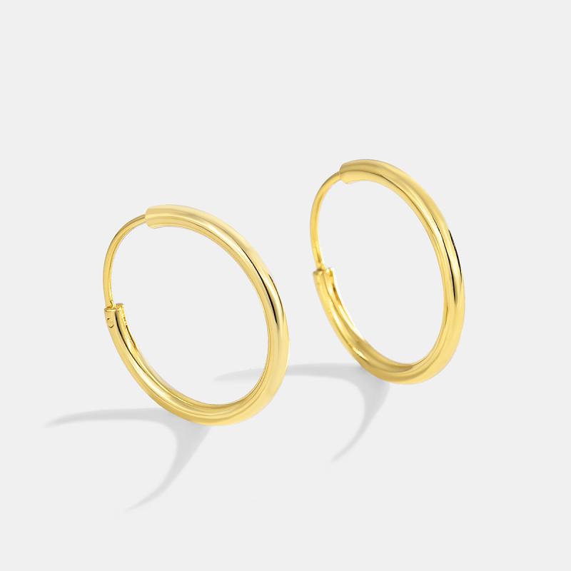 Jewellery | Gold Gold Plated Sterling Silver Hoops  –  Womens Accessories Gold