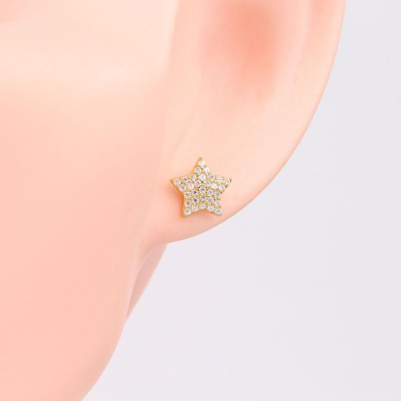 Jewellery | Gold Stainless Steel Plated Star Earrings  –  Womens Accessories Gold