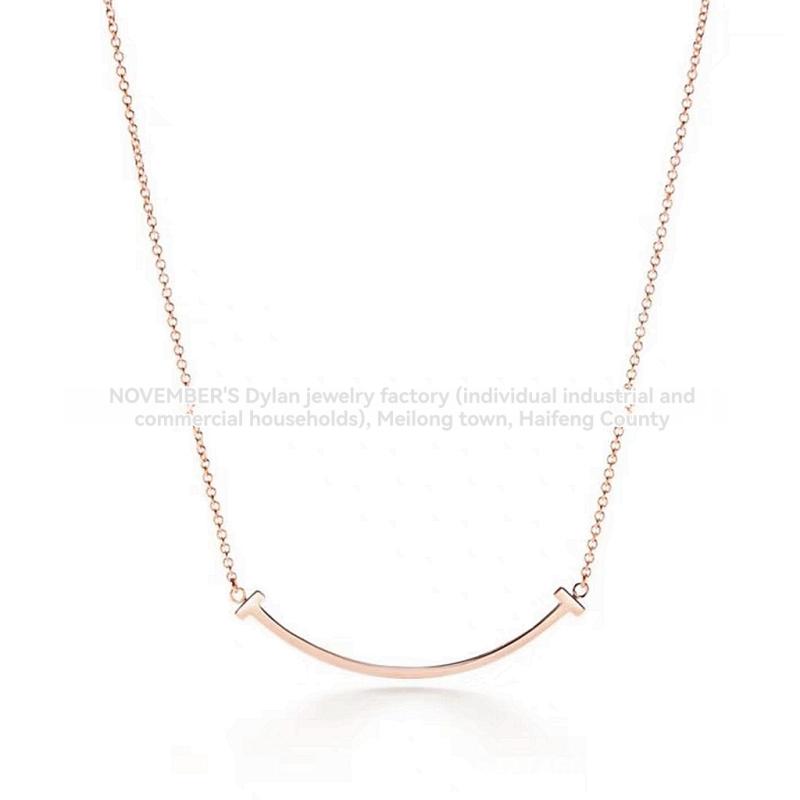 Jewellery | Rose Gold Stainless Steel Smile Necklace  –  Womens Accessories Jewellery