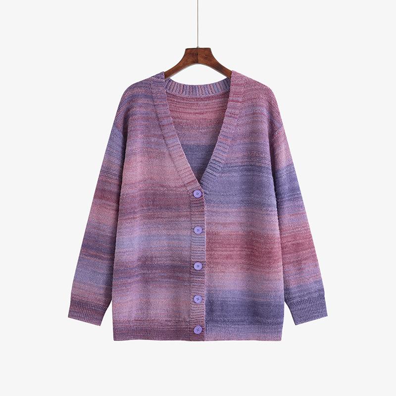 Knitwear | Blue Petite Ombre Space Dye Cardigan  –  Womens Clothing Blue