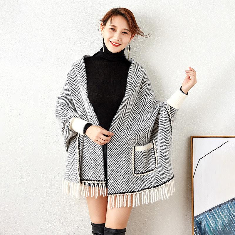 Knitwear | Charcoal Abstract Print Knit Coverup  –  Womens Clothing Charcoal