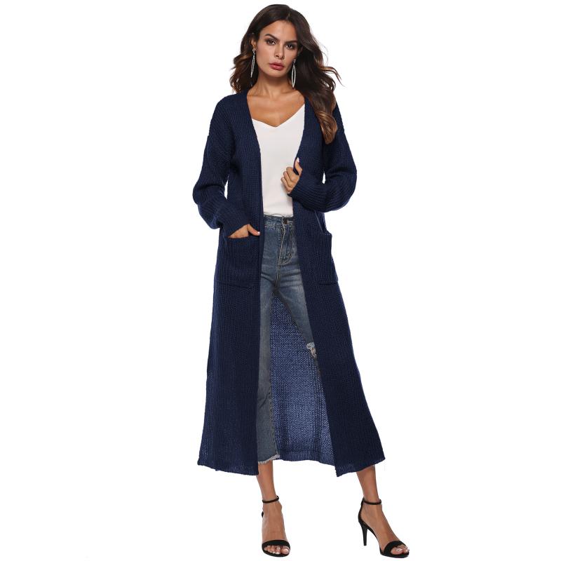 Knitwear | Royal Blue Popcorn Textured Longline Cardigan  –  Womens Clothing Knitwear