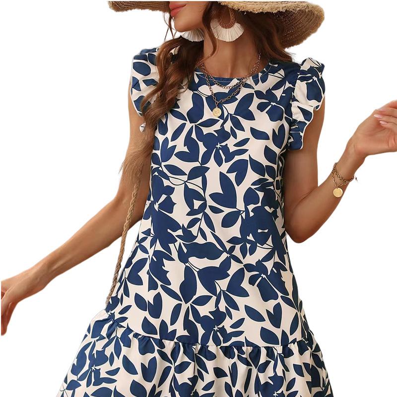 Occasionwear | Navy Floral Print Bias Cut Chiffon Midi Dress  –  Womens Clothing Navy