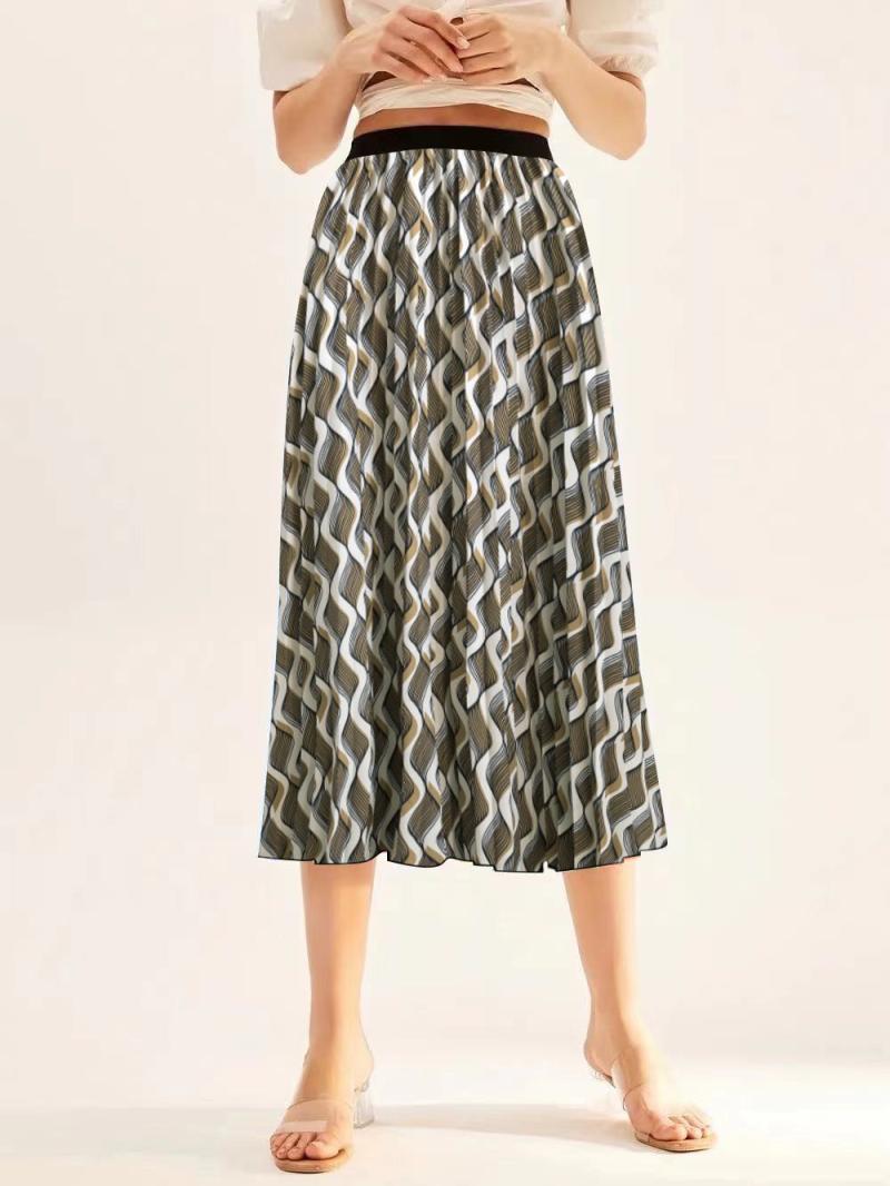 Skirts | Black Swirl Print Belted Hanky Hem Midi Skirt  –  Womens Clothing Black