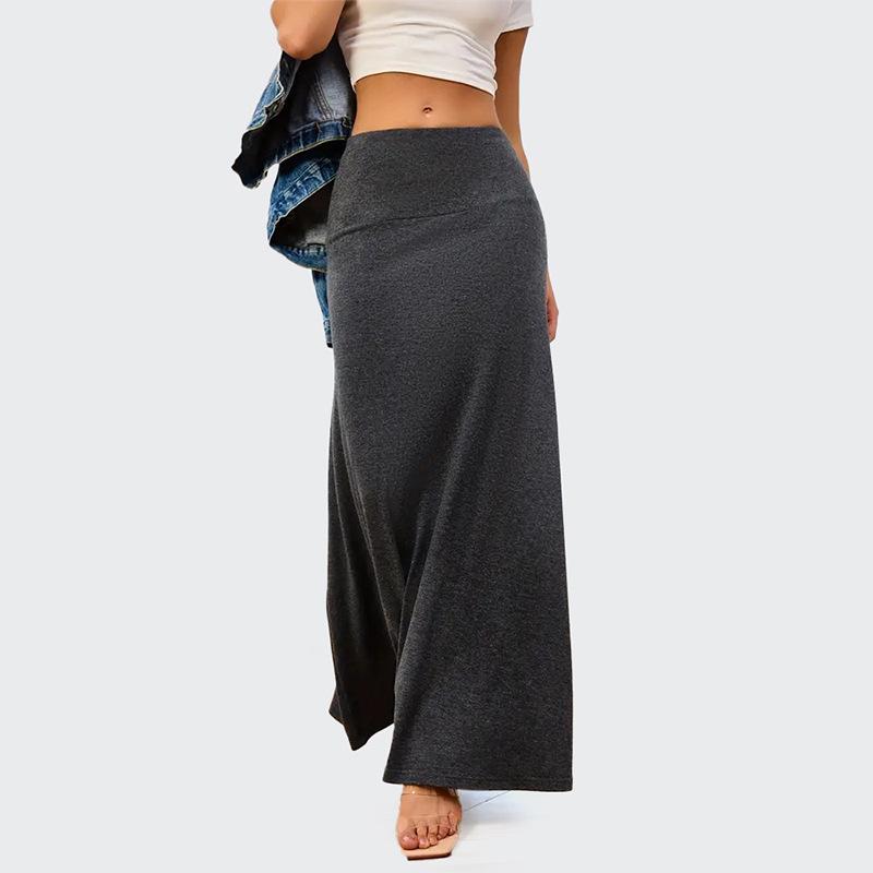 Skirts | Dark Grey Soft Touch Rib Midi Skirt  –  Womens Clothing Dark Grey