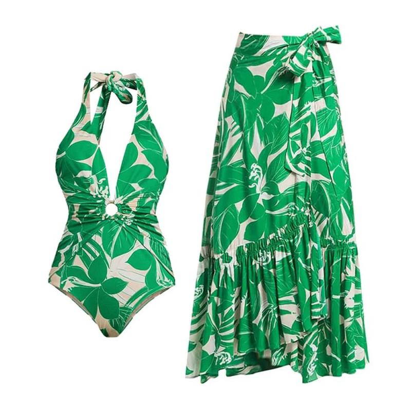 Skirts | Green Floral Tassel Tie A Richard Badders Tiered Midi Skirt  –  Womens Clothing Green