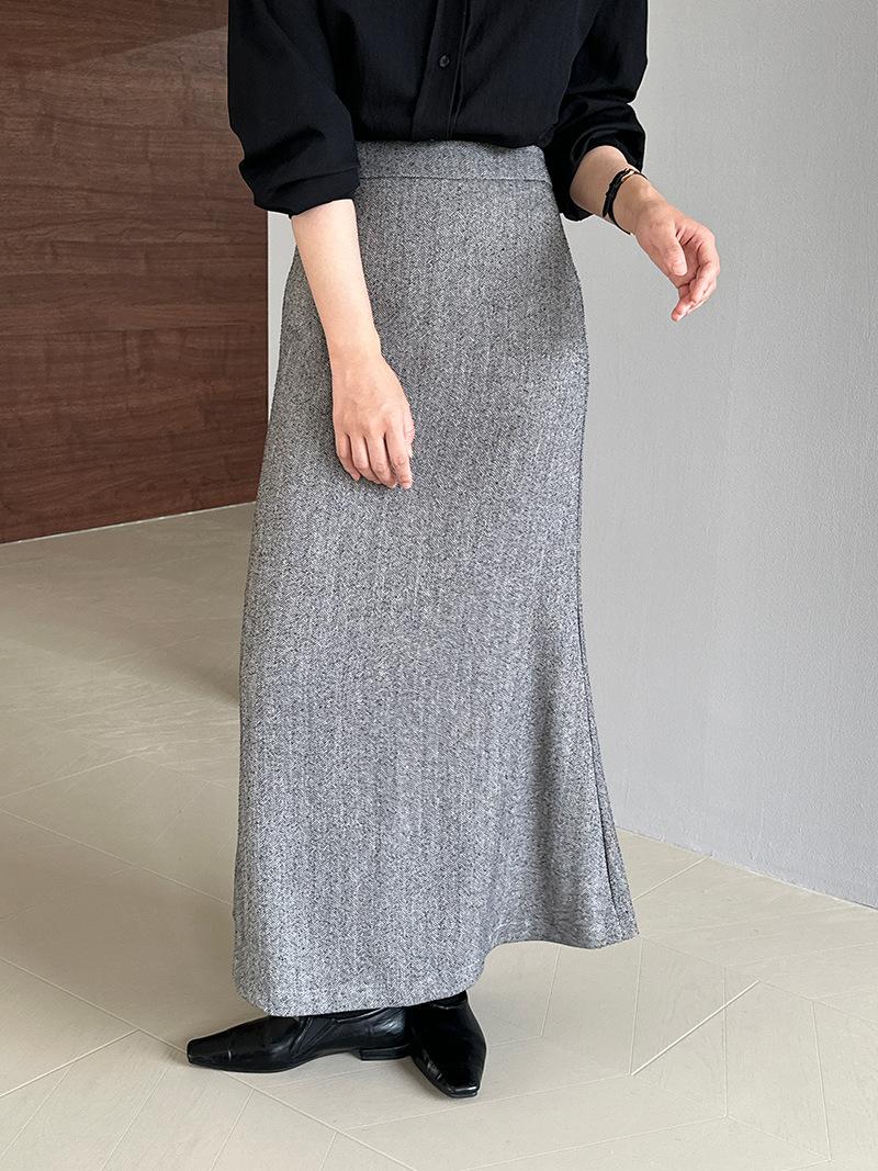 Skirts | Grey Petite Stretch Knitted Midi Skirt  –  Womens Clothing Grey