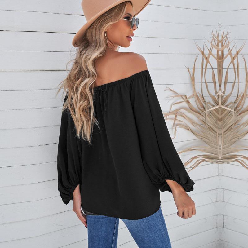 Tops | Black Contrast Chiffon Sleeve Top  –  Womens Clothing Black