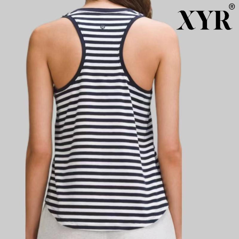 Tops | Black Curve Stripe Ribbed Stretch Vest Top  –  Womens Clothing Black