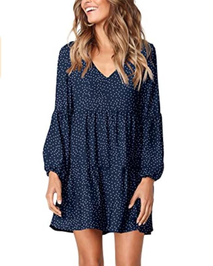 Tops | Black Curve V-Neck Spot Print Tunic  –  Womens Clothing Black