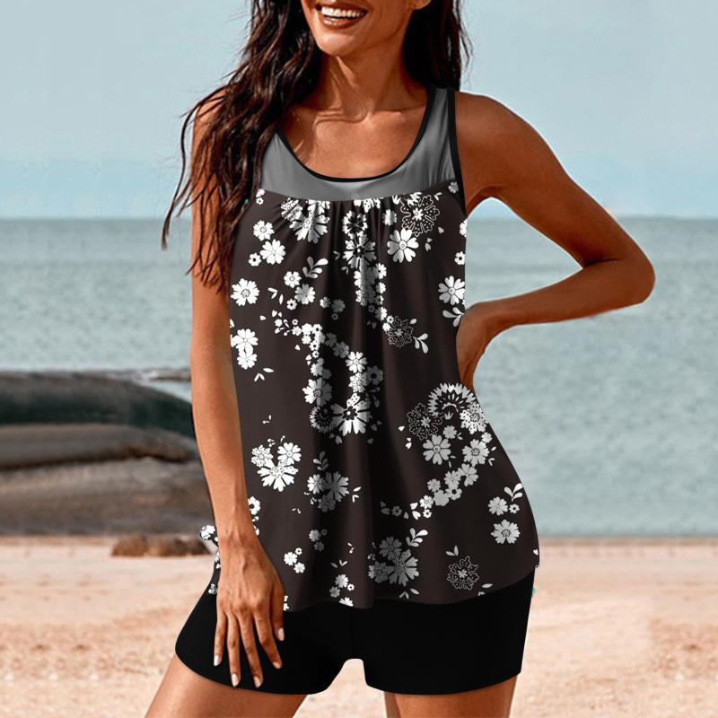 Tops | Black Floral Puff Print Zip Detail Top  –  Womens Clothing Black