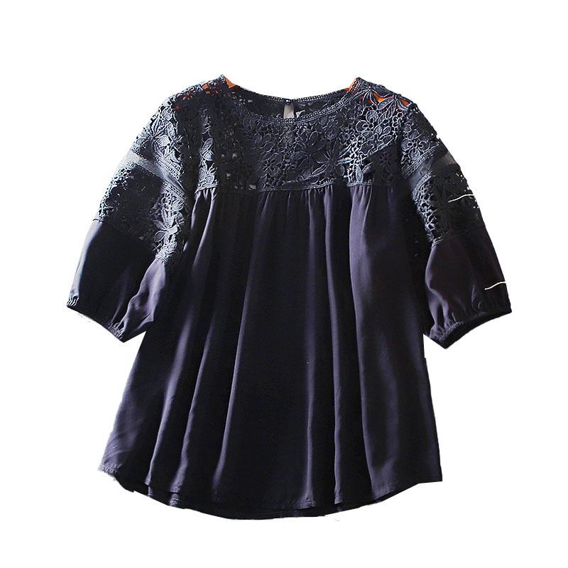 Tops | Black Sequin Yoke Frilled Tunic Top  –  Womens Clothing Black