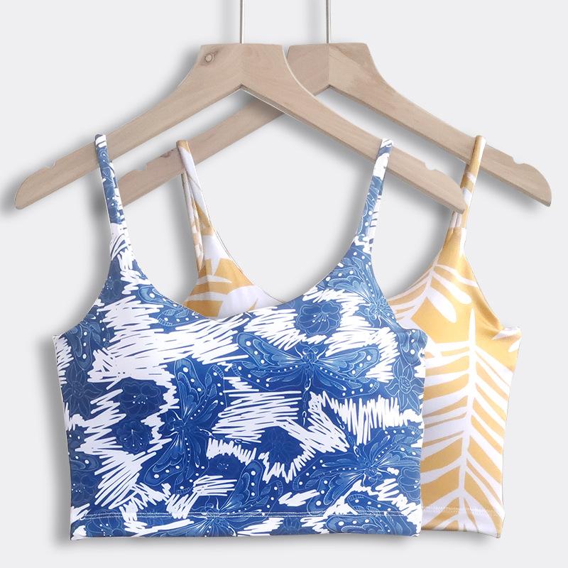 Tops | Blue Abstract Print V-Neck Stretch Jersey Cami Top  –  Womens Clothing Blue