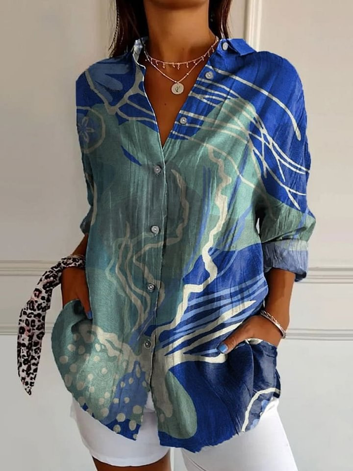 Tops | Blue Cotton Oversized Floral Tunic Top  –  Womens Clothing Blue