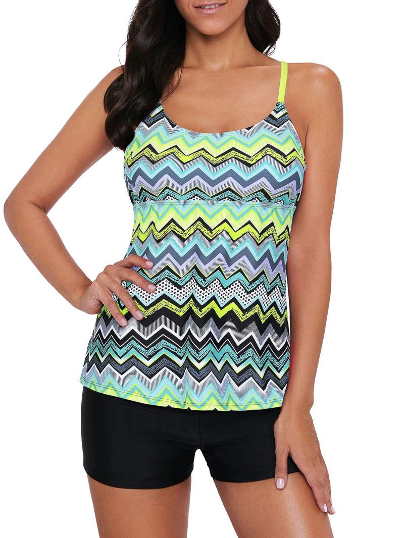 Tops | Blue Petite Zig Zag Print Halterneck Top  –  Womens Clothing Blue