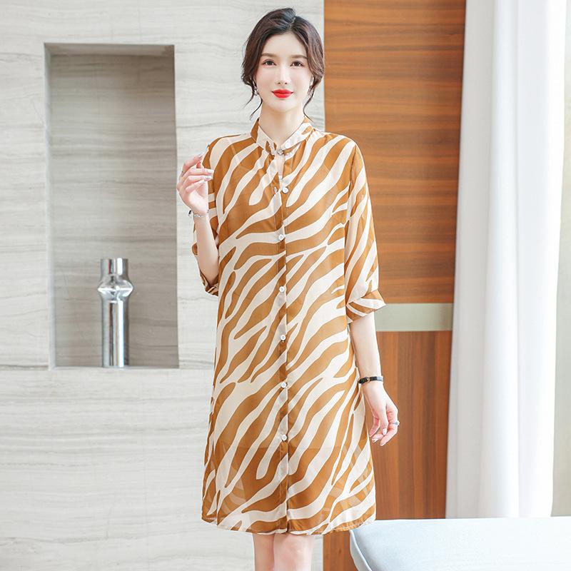 Tops | Camel Curve Animal Print Button Smock Top  –  Womens Clothing Camel