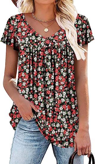 Tops | Green Floral Print Pleat Detail Blouse  –  Womens Clothing Green