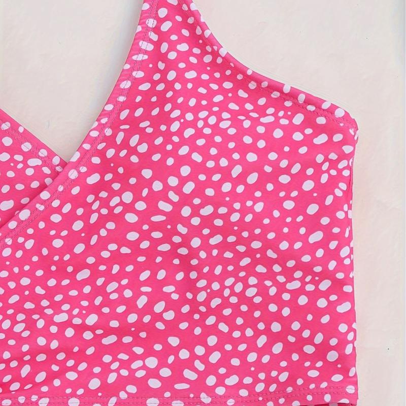 Tops | Green Polka Dot Print V-Neck Cami Top  –  Womens Clothing Green