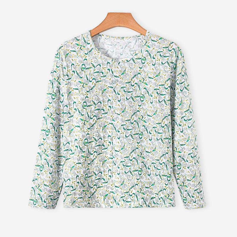 Tops | Green Wave Print Pleated V-Neck Stretch Top  –  Womens Clothing Green