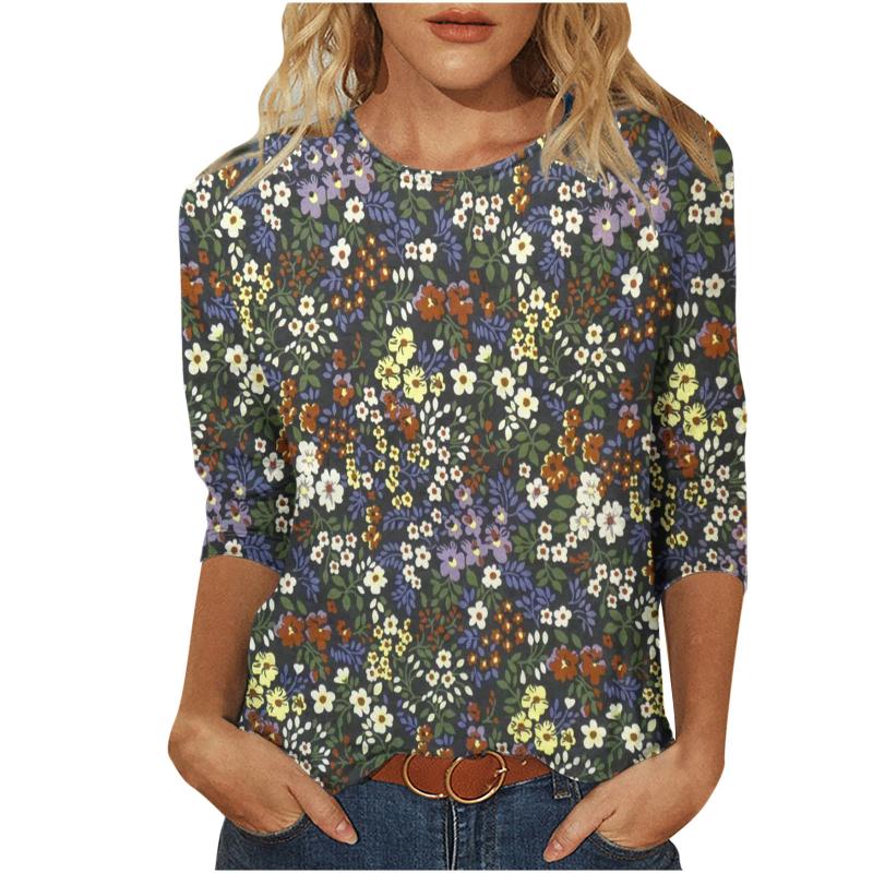 Tops | Khaki Petite Floral Puff Sleeve Top  –  Womens Clothing KHAKI